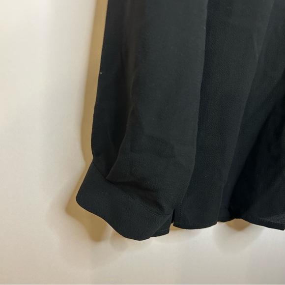*NWT* Alton Gray Black Button Down Collar Blouse, Sz XS, Cape Detail Top, Shirt - Picture 4 of 11